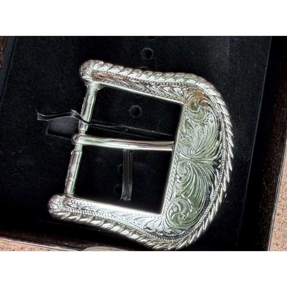 Cody James Belt Buckle Silver Tone Floral Replacement Western Mens NWT Cowboy
